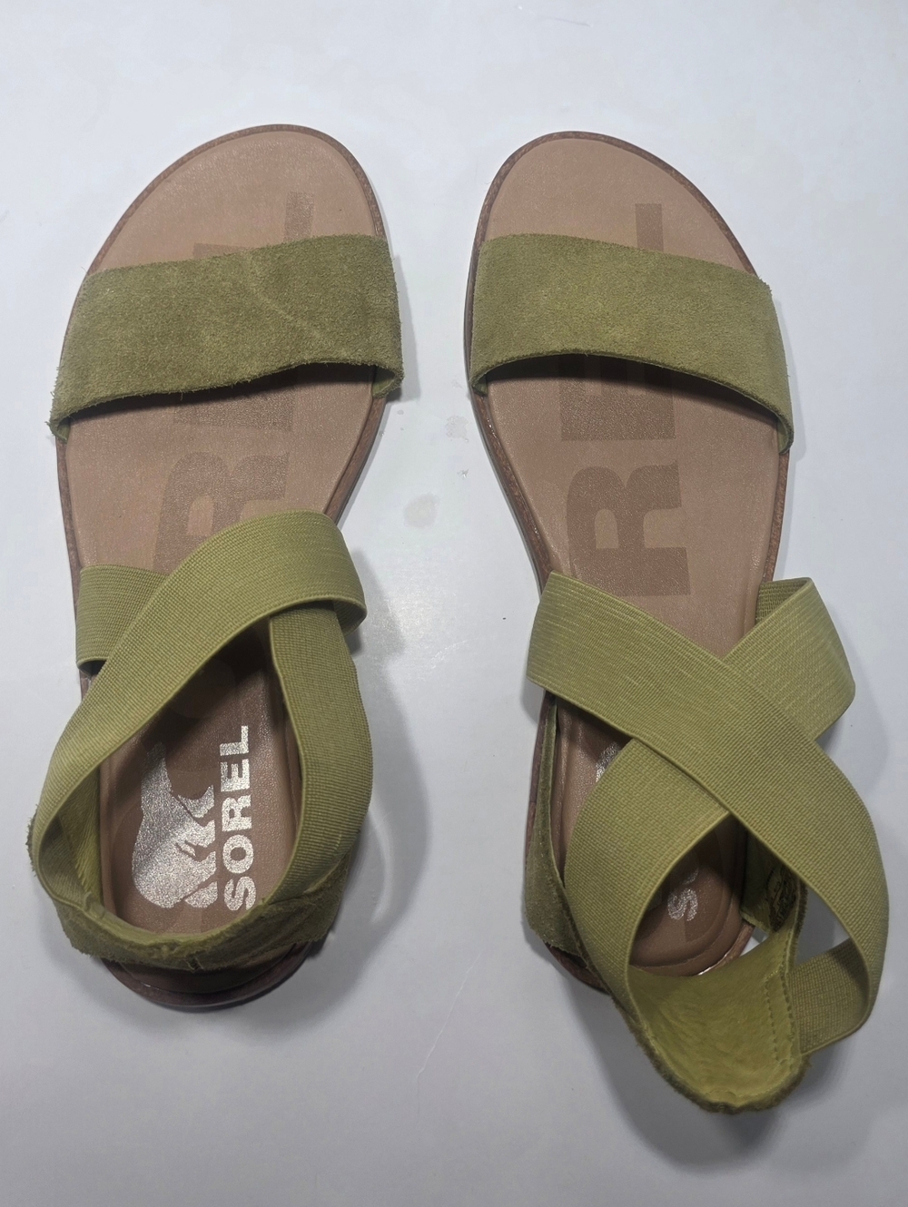 Sorel Women’s Sandals Green Elastic Strap Comfort Casual Size 6.5 - Picture 2 of 7